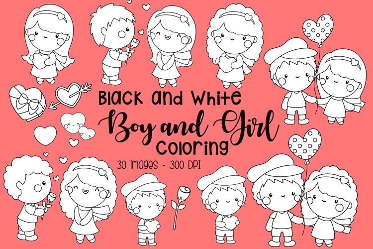 Black and White Coloring Couple