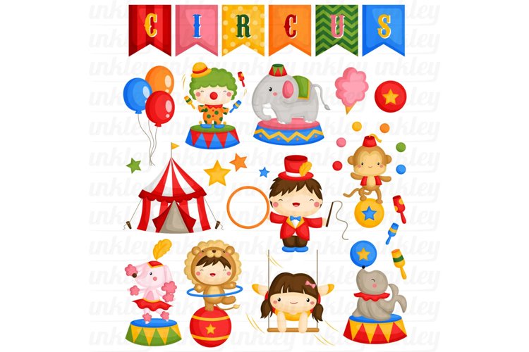 Circus Carnival Clipart - Cute Circus Animal Clip Art
