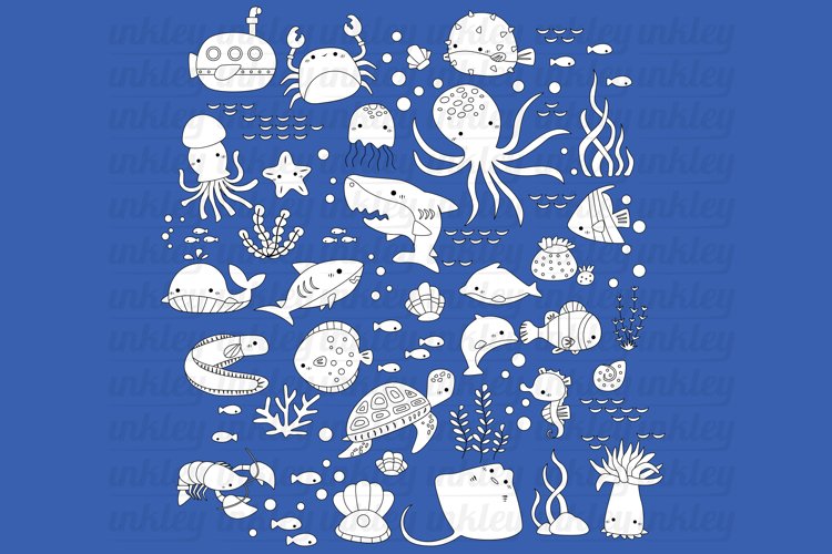 Black and White Coloring Underwater