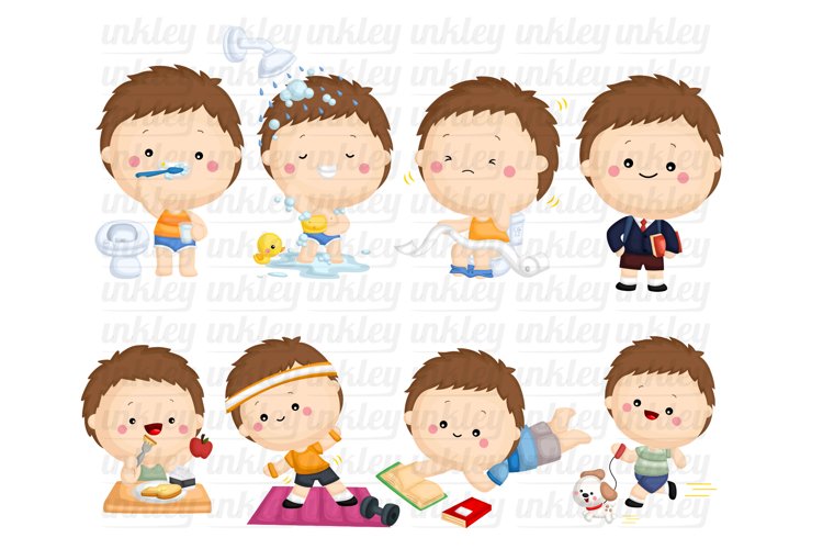Boy Activity Clipart - Cute Kid Clip Art