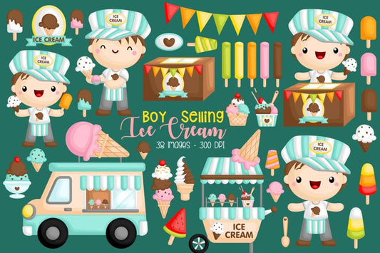 Ice Cream Truck Clipart - Kids and Food Clip Art