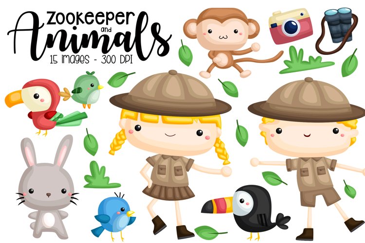 Zookeeper Clipart - Zoo Animal Clip Art