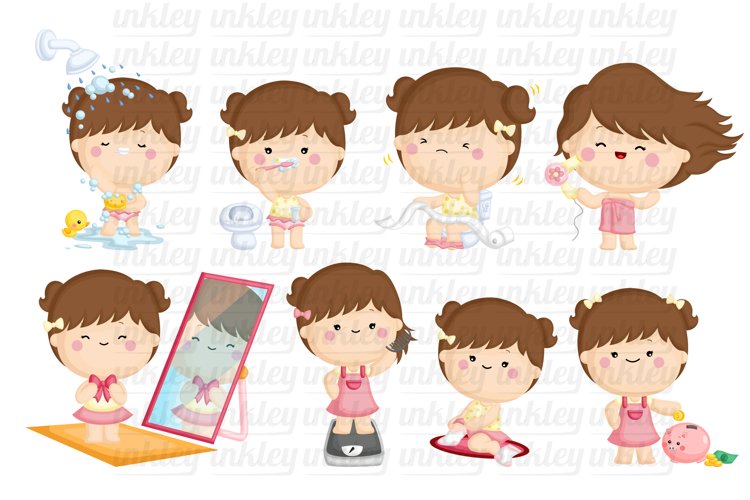 Girl Activity Clipart - Cute Kid Clip Art