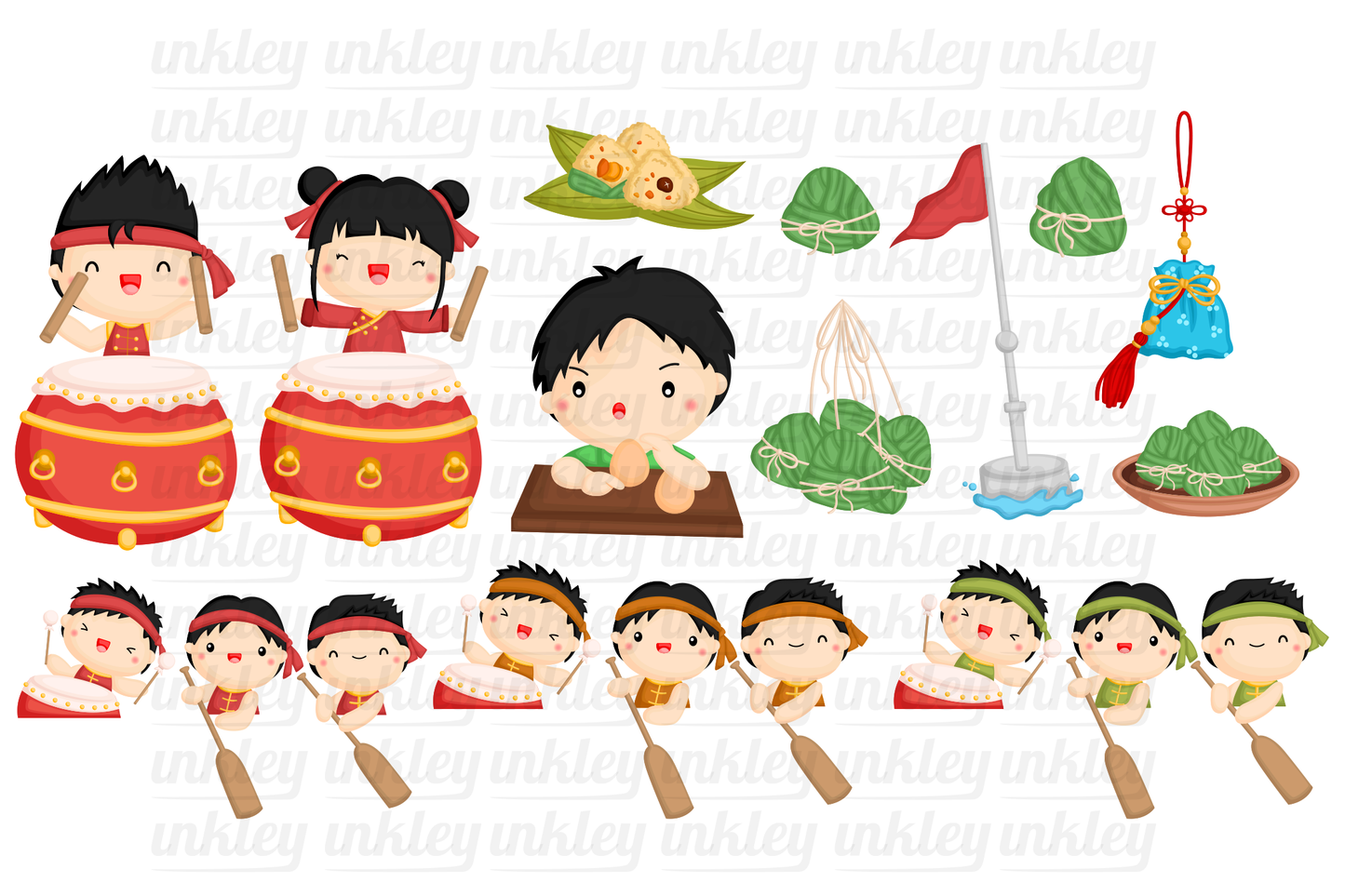 Dragon Boat Festival Clipart - Cute Culture Clip Art