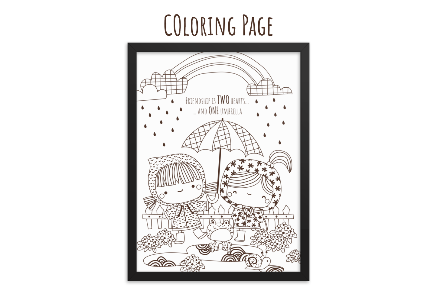 Rainy Season Coloring Digital Art - Cute Clipart