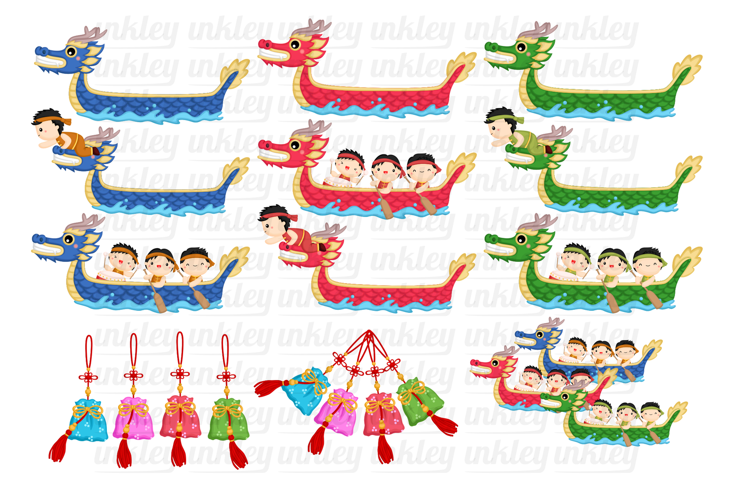 Dragon Boat Festival Clipart - Cute Culture Clip Art