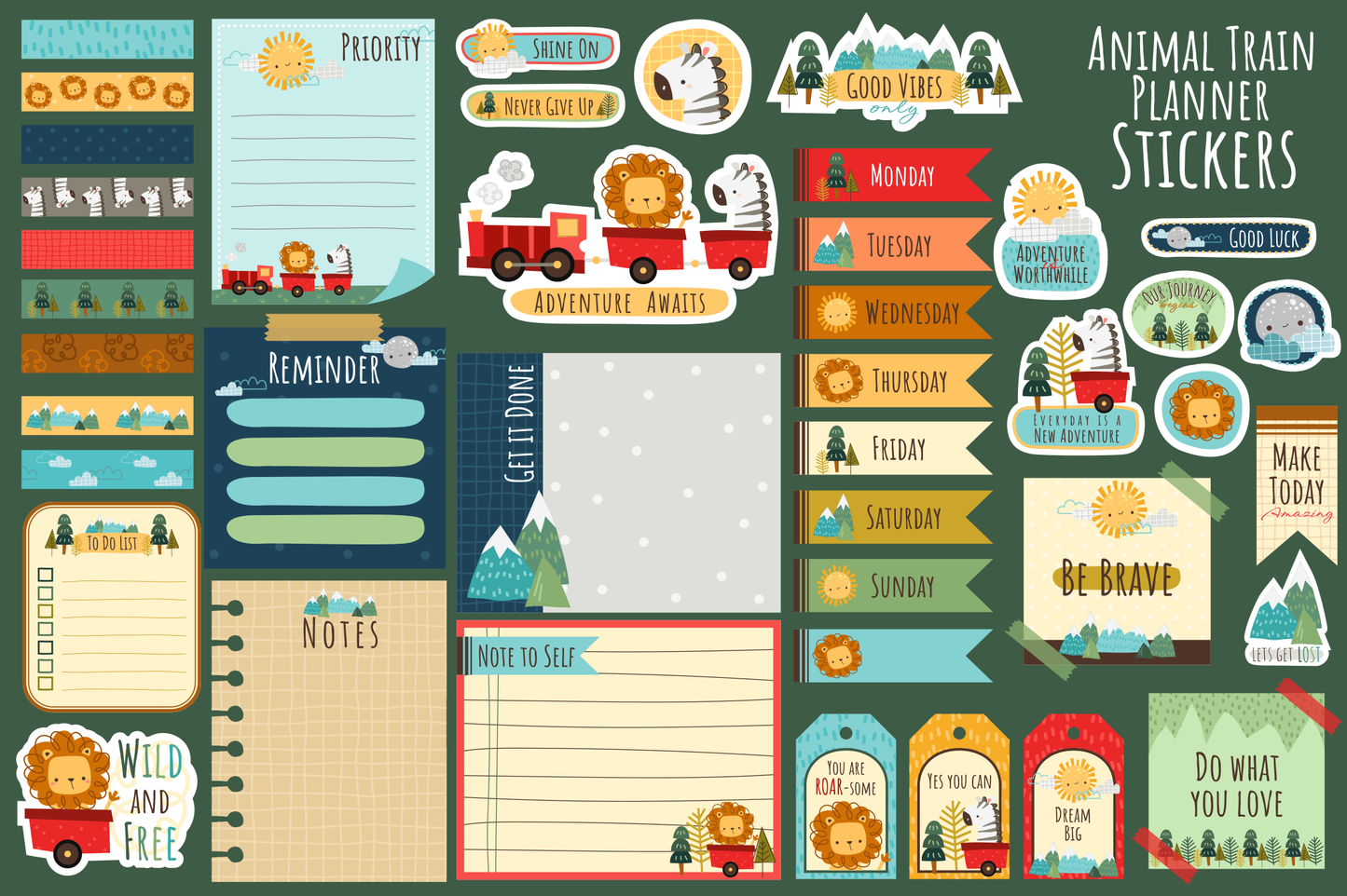 Animal Train Design Bundle