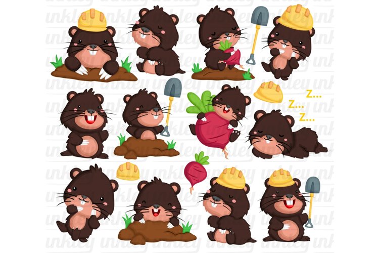 Cute Mole Clipart - Cute Animal Clip Art