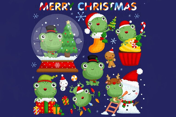 Christmas Frog Clipart - Cute Animal Clip Art