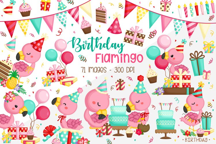 Cute Flamingo Clipart - Tropical Bird Clip Art