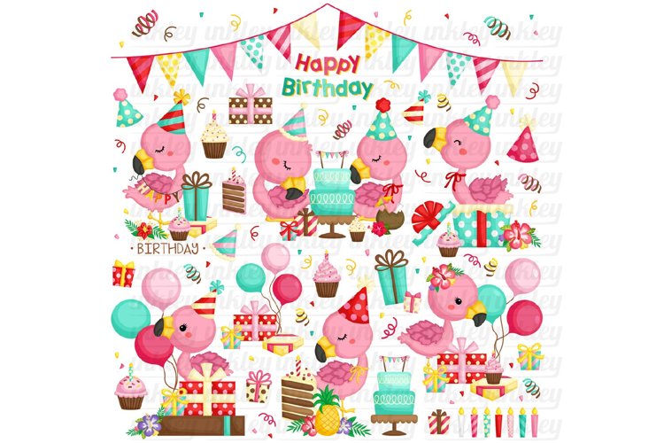 Cute Flamingo Clipart - Tropical Bird Clip Art