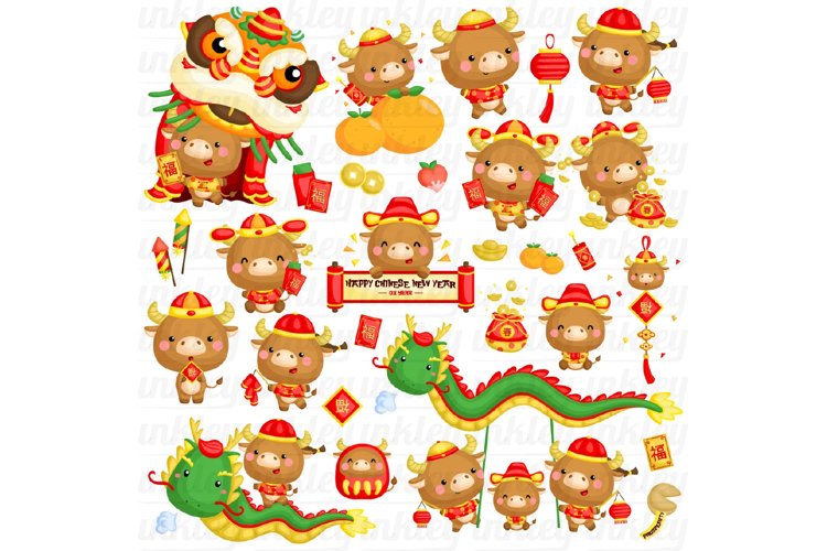 Year of the Ox Clipart - Year of the Cow Clipart