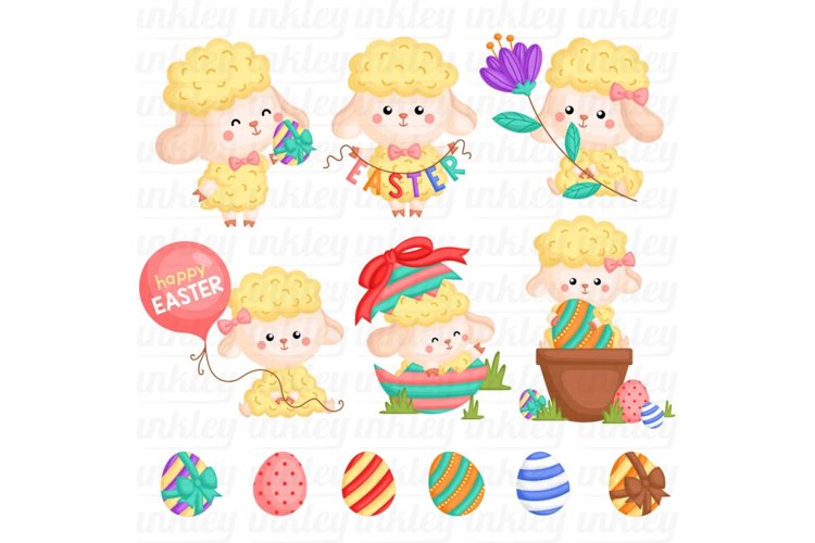 Easter Sheep Clipart - Cute Animal Clip Art