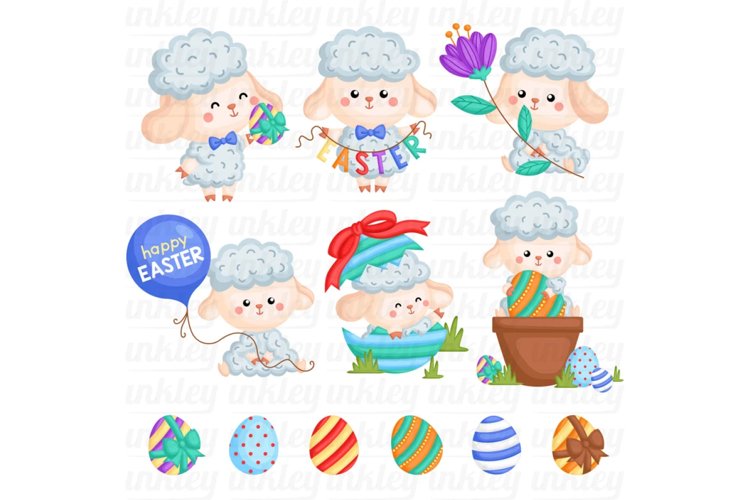 Easter Sheep Clipart - Cute Animal Clip Art