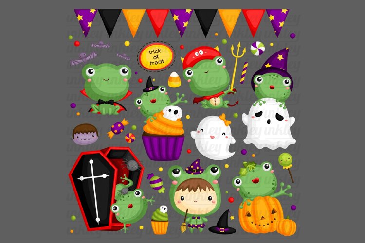 Halloween Frog Clipart - Holiday Celebration Clip Art
