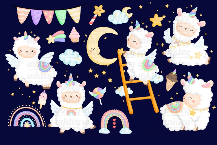 Rainbow And Llama Clipart - Cute Llama Clip Art