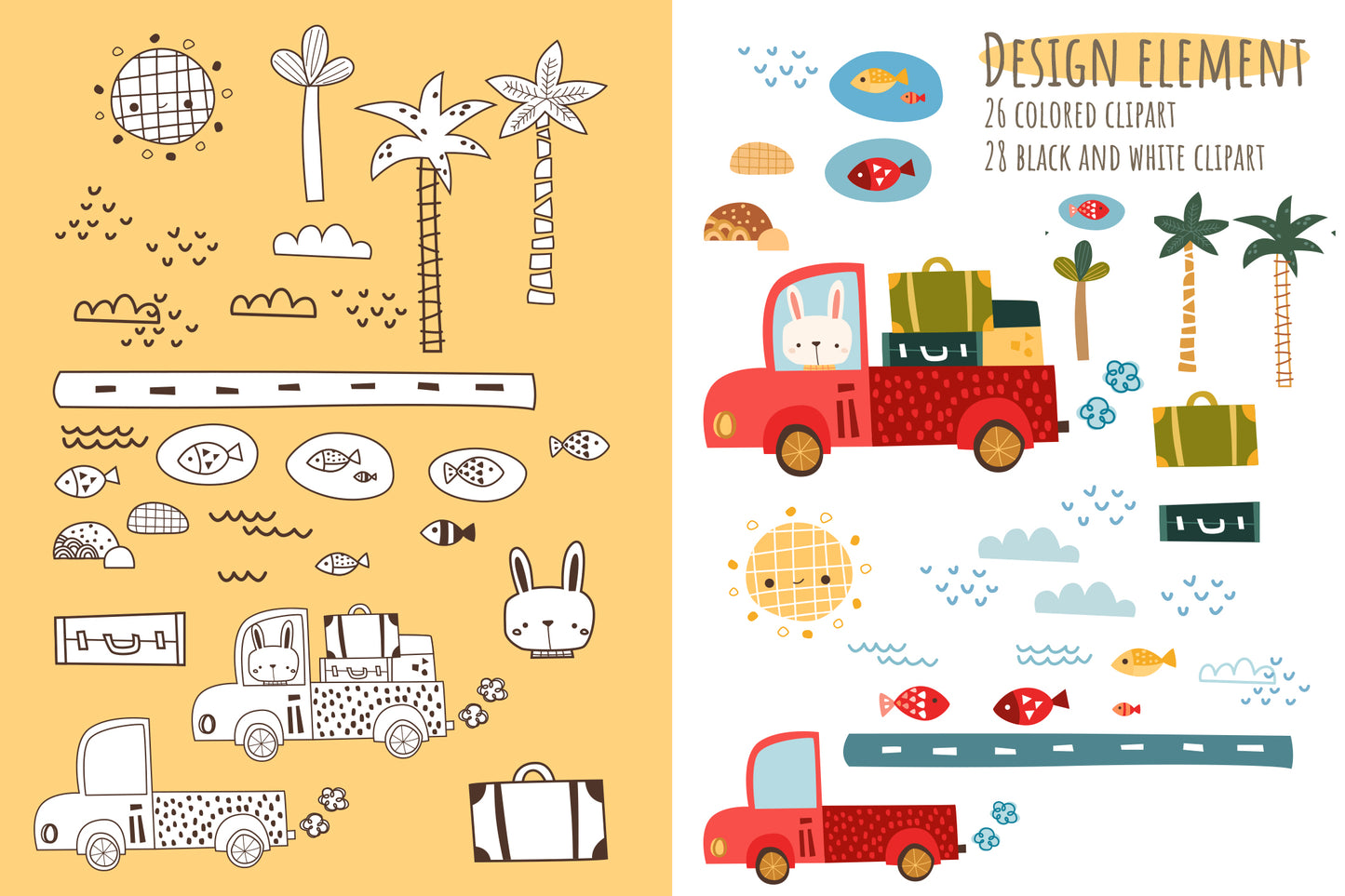 Tropical Travel Bunny Design Bundle