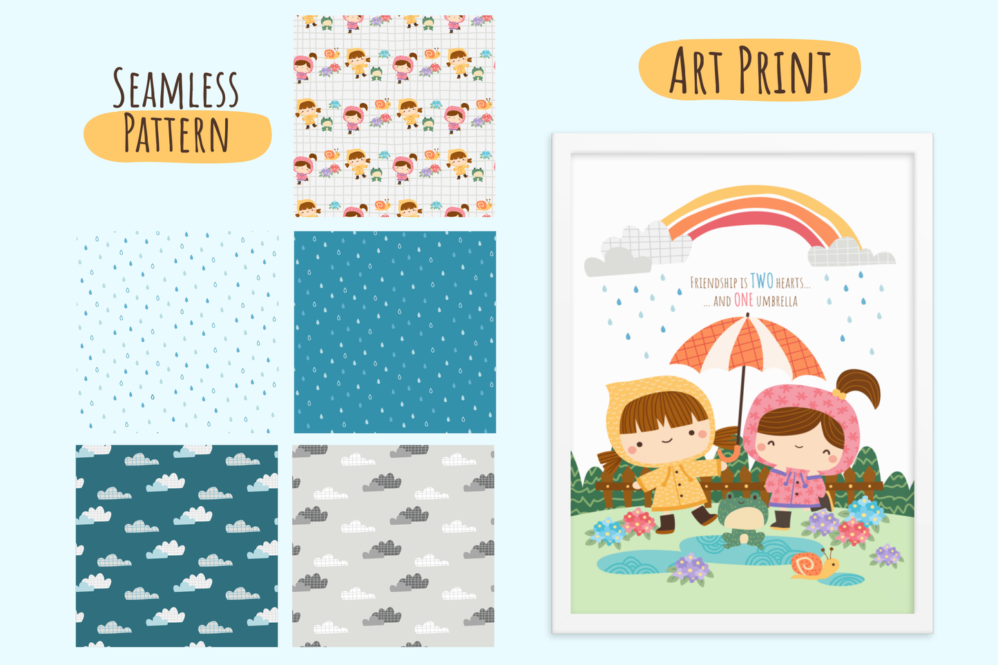 Rainy Season Digital Art - Cute Clipart