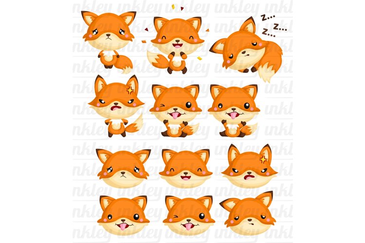 Emotional Fox Clipart - Cute Animal Clip Art