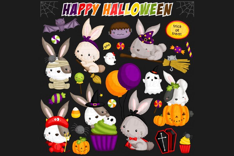 Halloween Rabbit Clipart - Cute Rabbit Clip Art