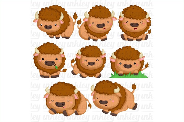 Cute Bison Clipart - Cute Bull Clip Art