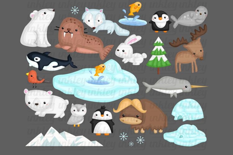 Cute Arctic Animal Clipart - North Pole Animal