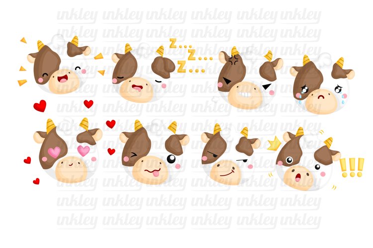 Emotional Cow Clipart - Cute Cow Clip Art