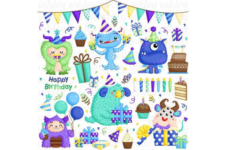 Cute Monster Birthday Clipart - Cute Blue Monster Clip Art