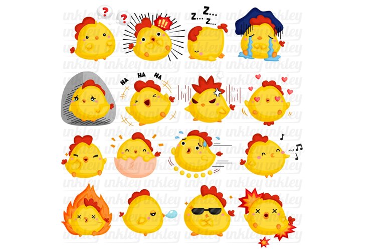 Emotional Chicken Clipart - Cute Animal Clip Art