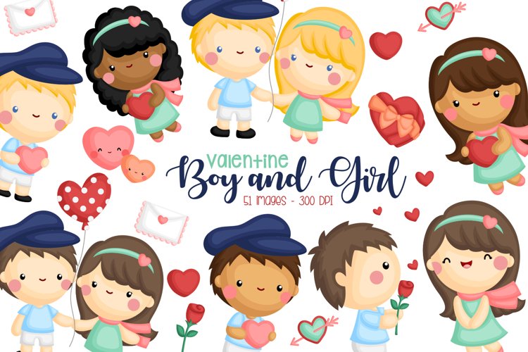 Valentine Couple Clipart - Cute Valentine Clipart