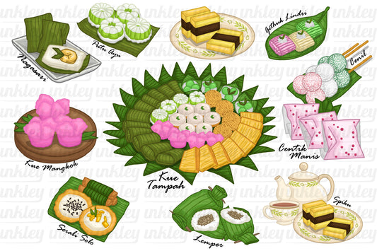 Indonesian Traditional Snack Clipart - Jajanan Pasar