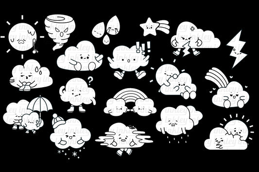 Weather Icon Clipart - Type of Weather Clip Art Coloring