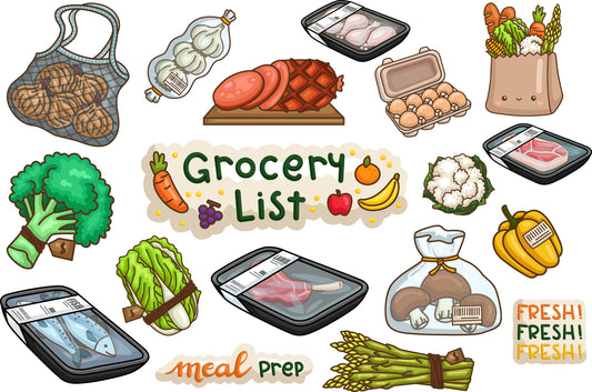 Grocery Clipart - Doodle Shopping Clip Art