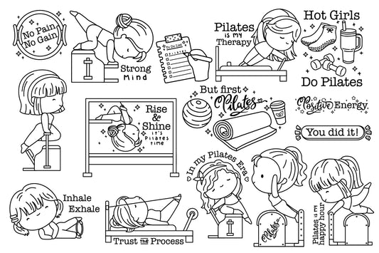 Pilates Clipart - Cute Sports Clip Art Coloring