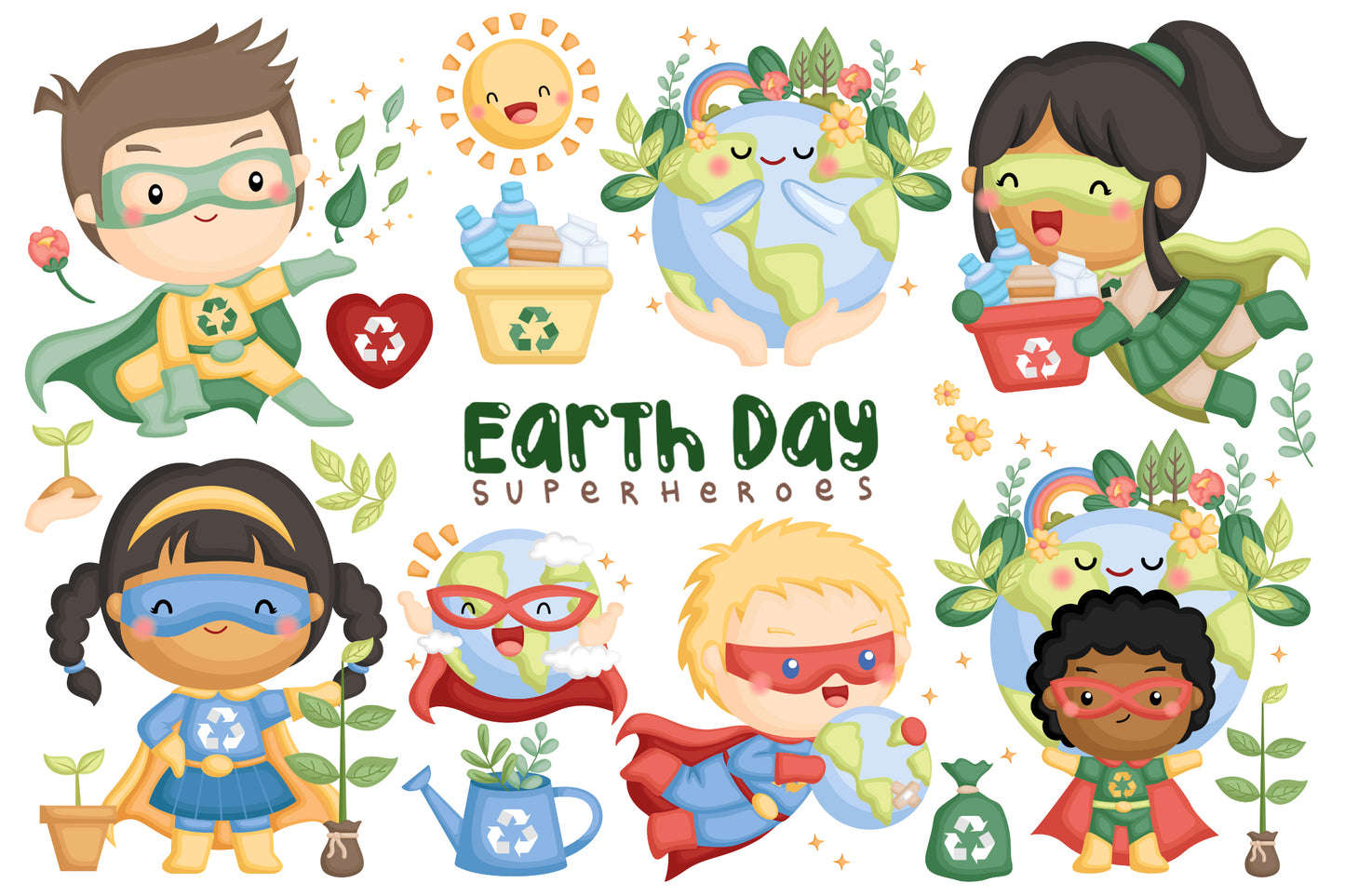 Earth Day Clipart - Superheroes Clipart