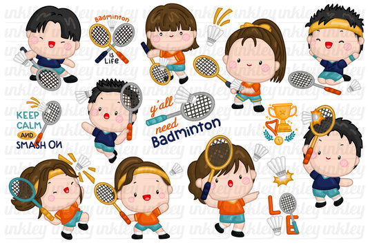 Badminton Clipart - Cute Sports Clip Art