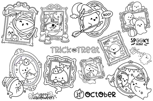 Cute Ghost Clipart - Cute Halloween Clip Art Coloring