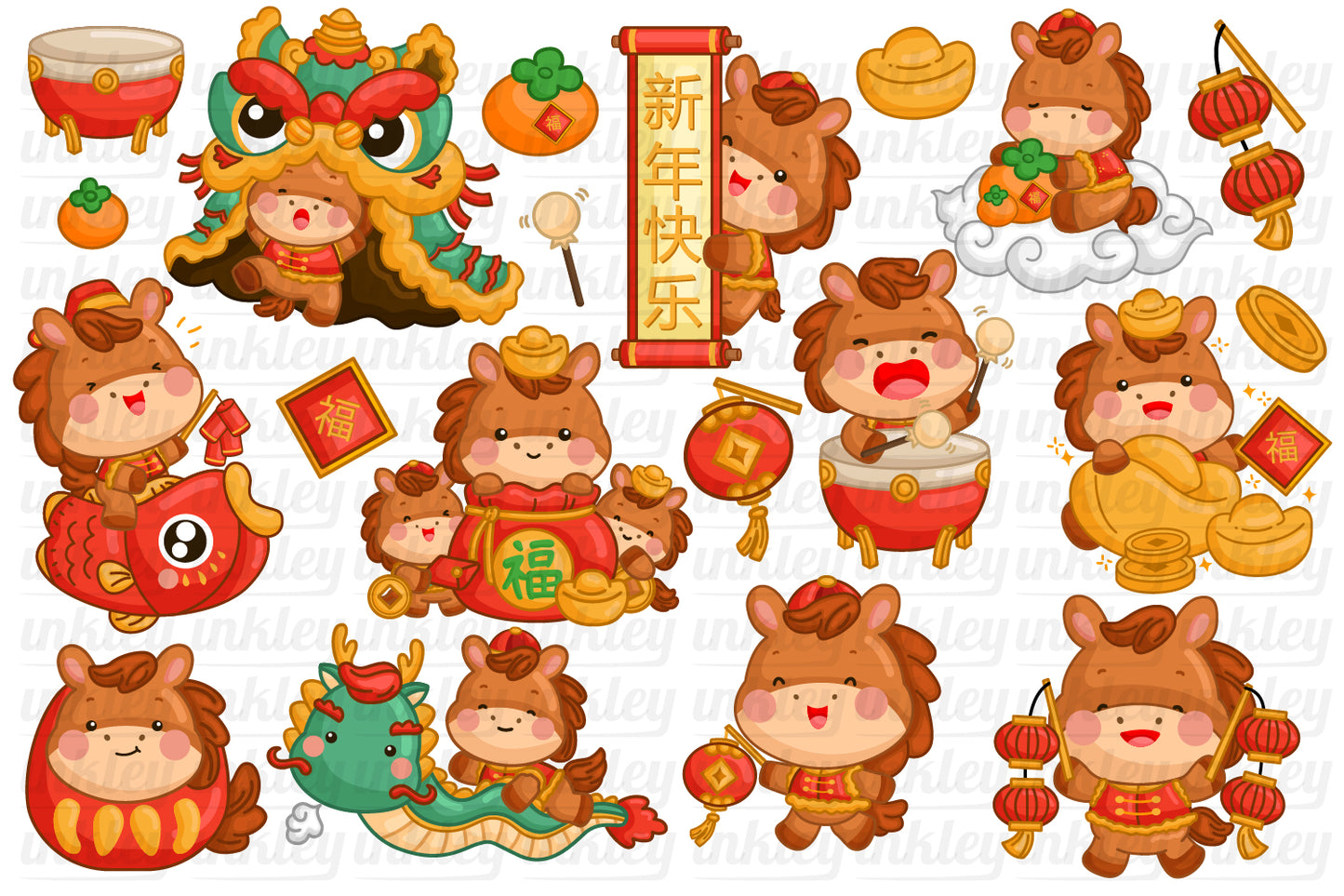 Year of the Horse Chinese New Year Clipart