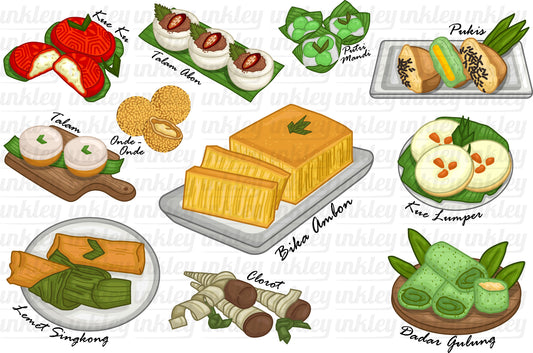 Indonesian Traditional Snack Clipart - Jajanan Pasar