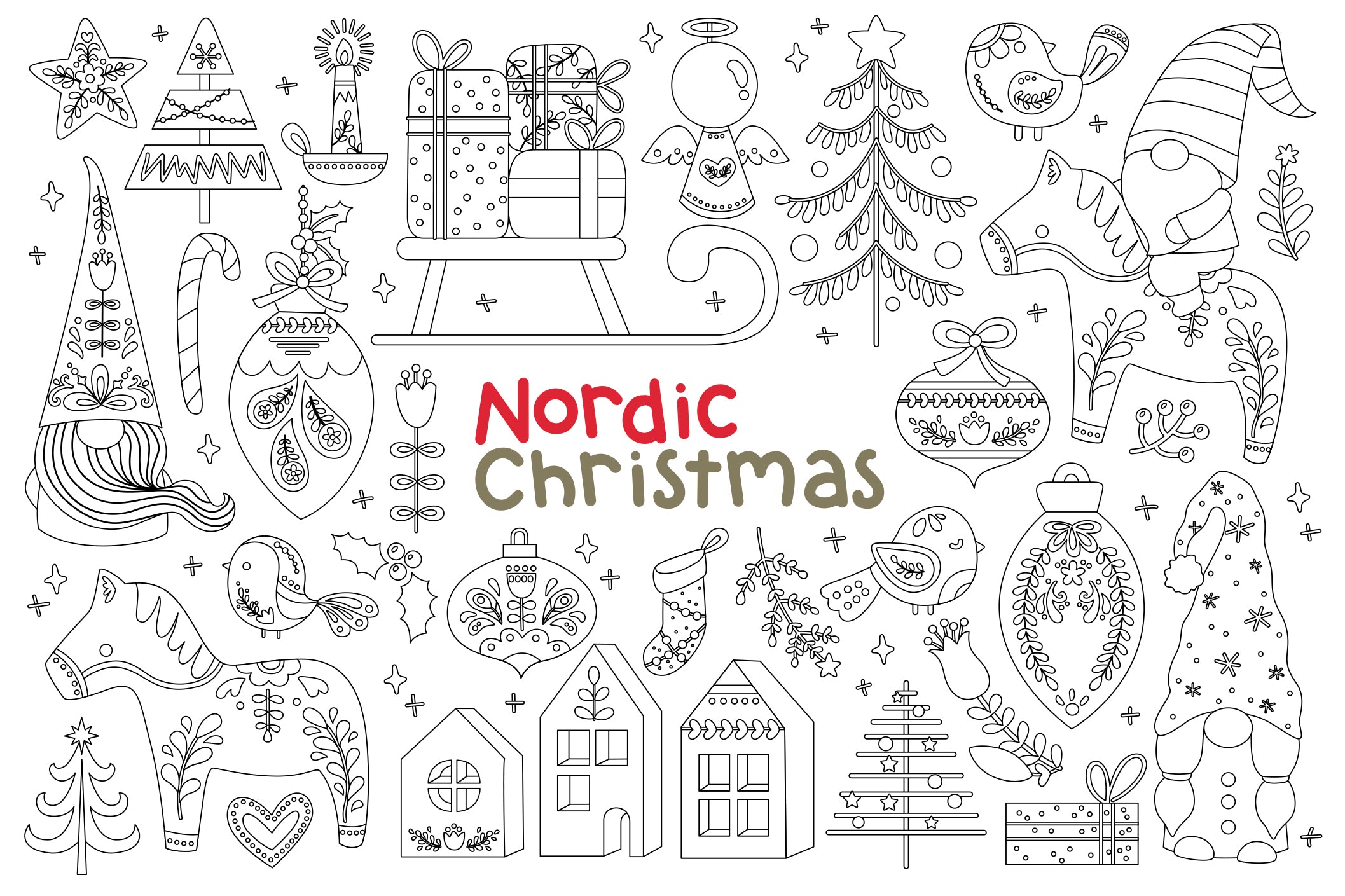 nordic christmas clipart - cute christmas clip art