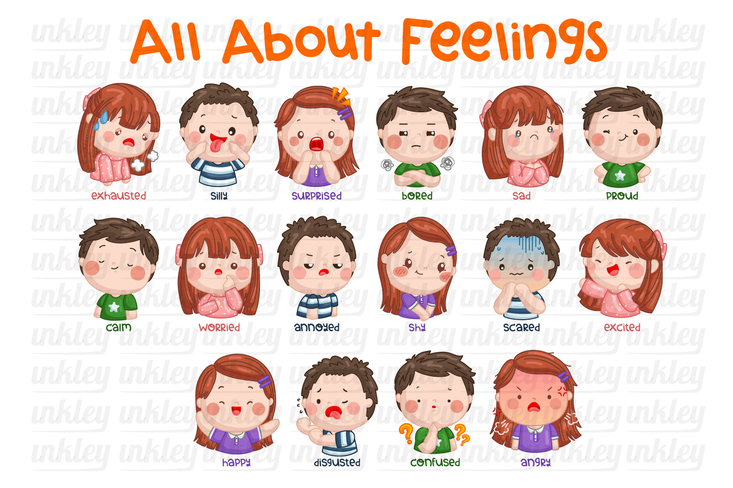 Emotions and Feelings Clipart - Cute Kids Clip Art