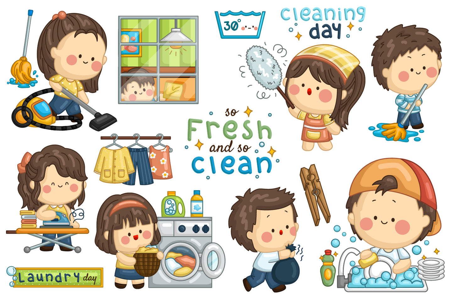 Daily Chores Clipart - Cleaning Clip Art