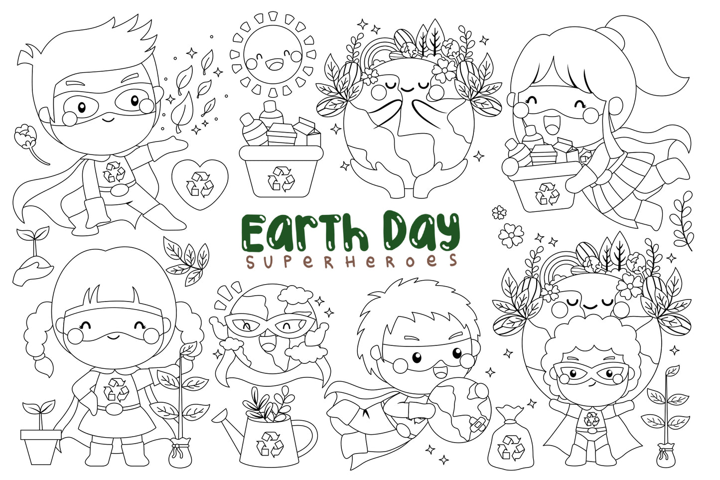Earth Day Clipart - Superheroes Clipart