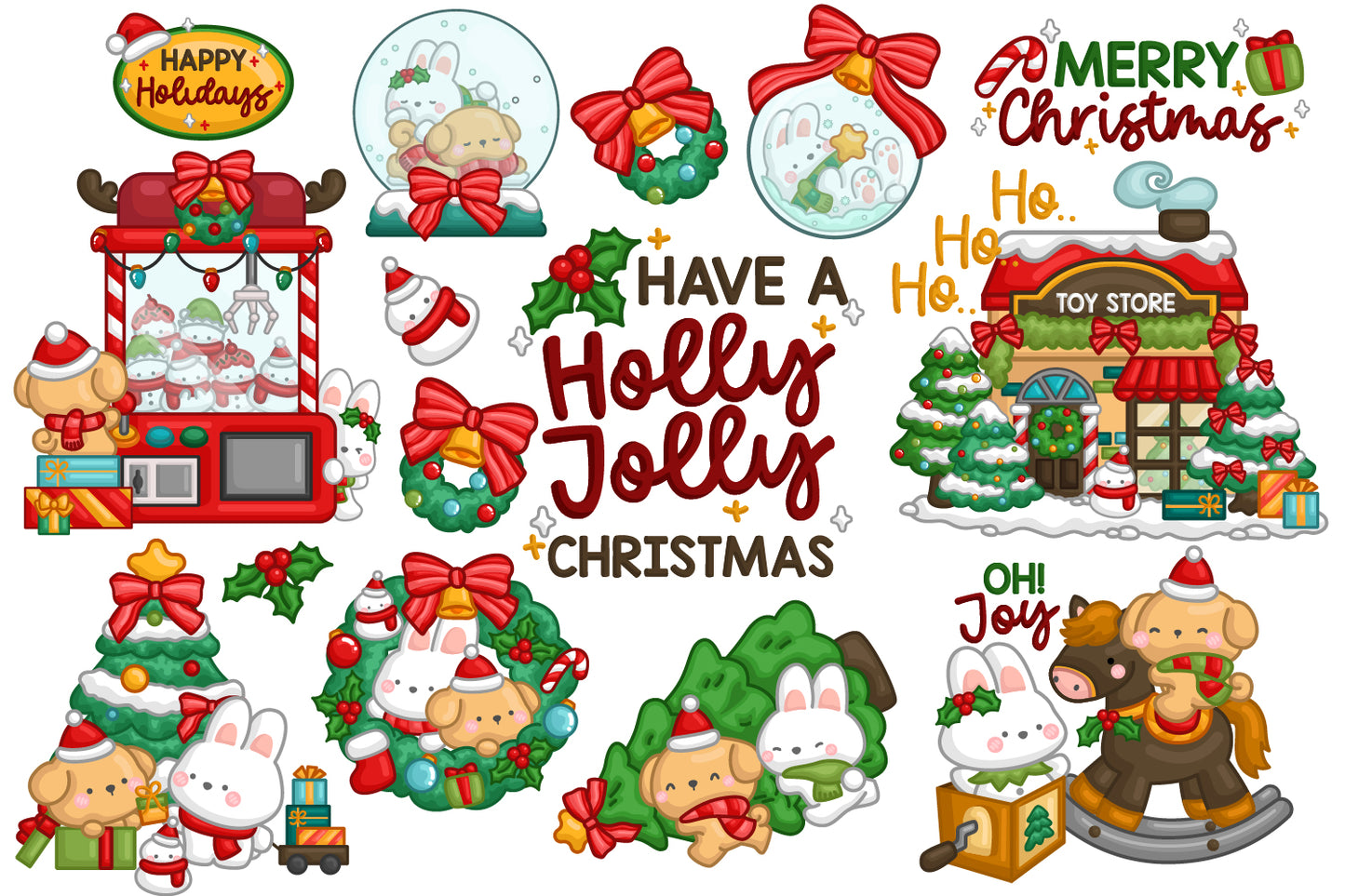 Animals Character Christmas Clipart - Holiday Clip Art