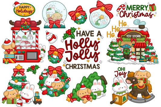Animals Character Christmas Clipart - Holiday Clip Art