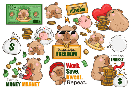 Capybara Investor Clipart - Investing Clip Art