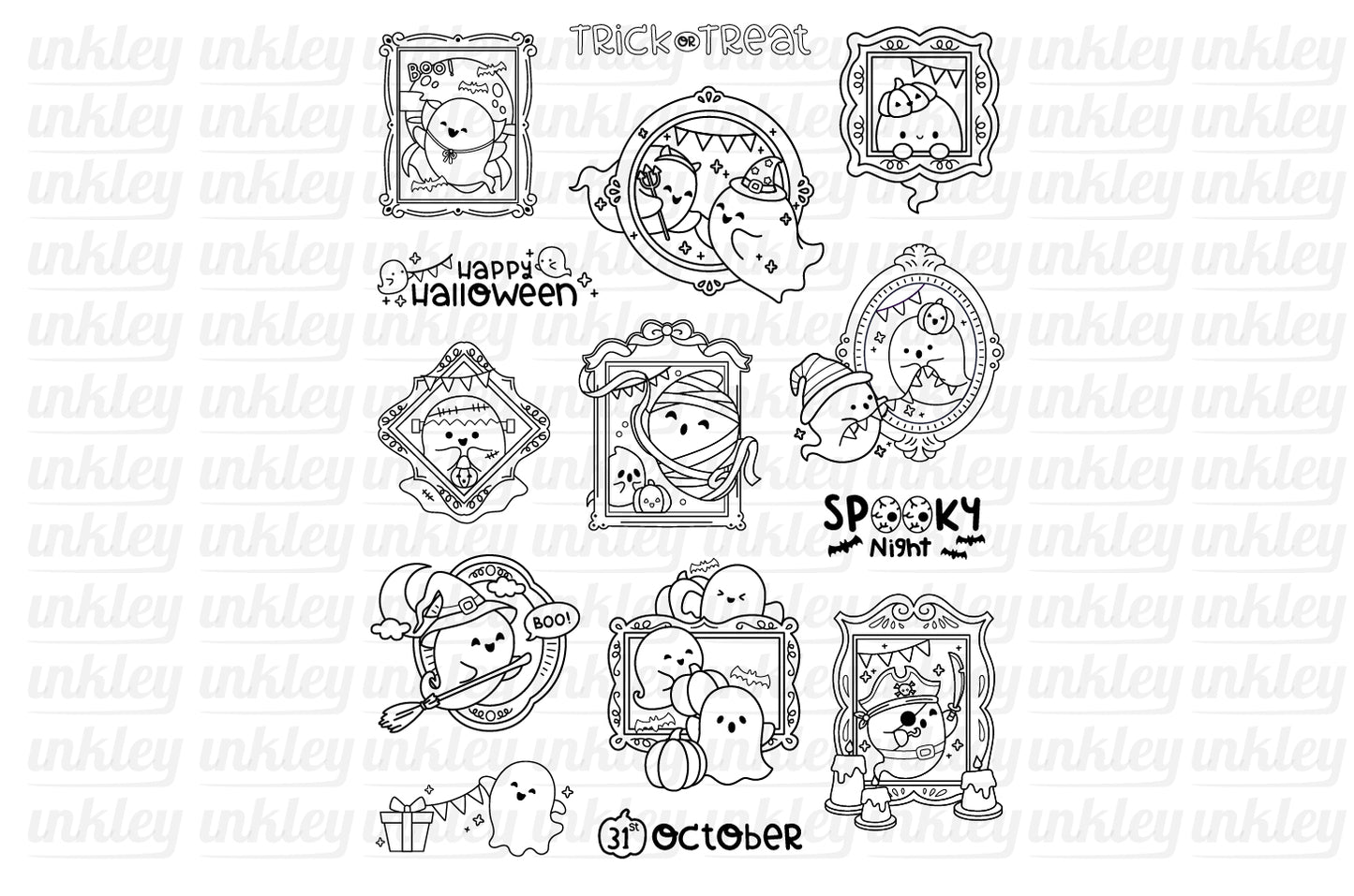 Cute Ghost Clipart - Cute Halloween Clip Art Coloring