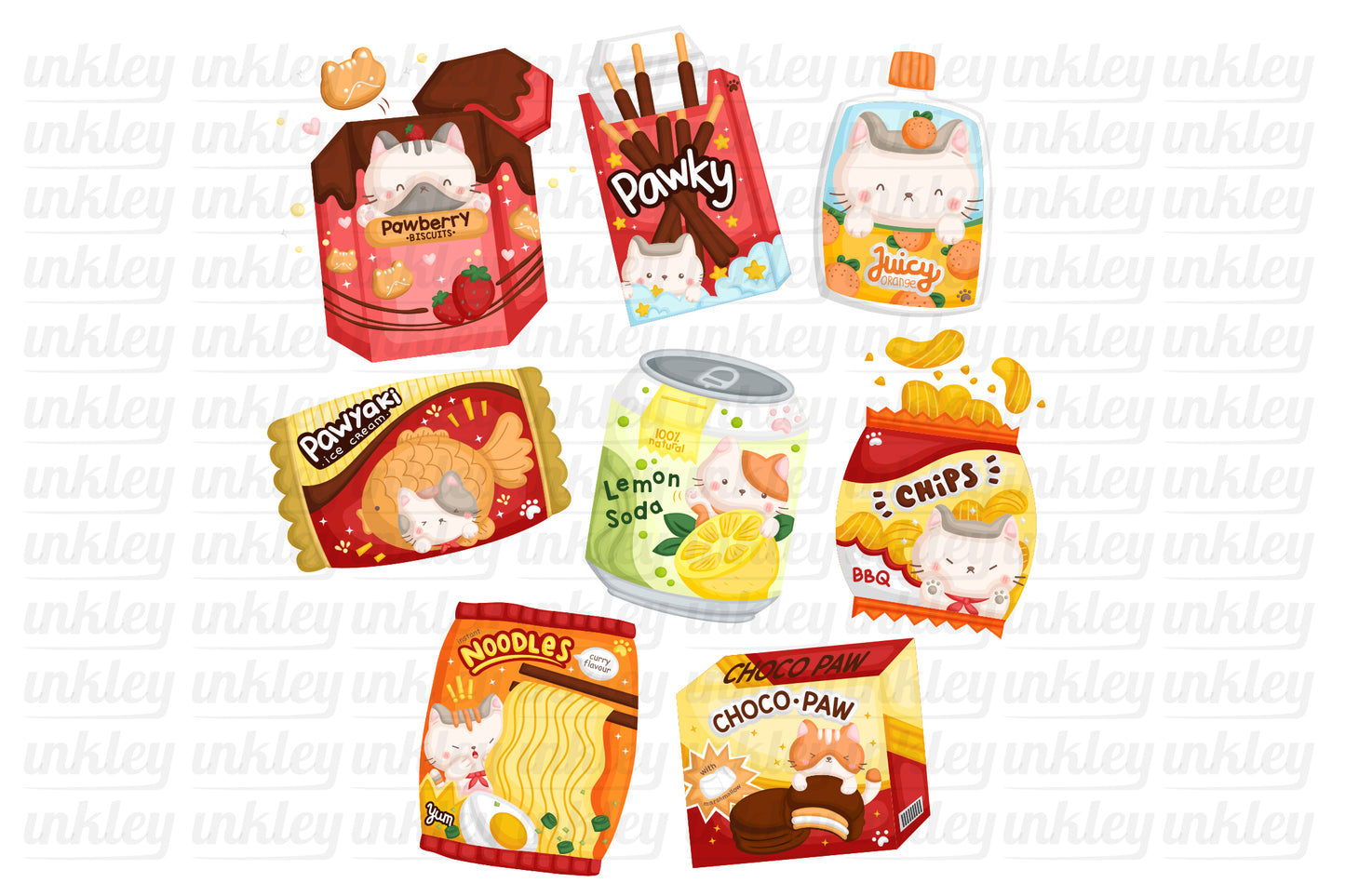 Cute Snacks Clipart - Cute Cat Snack Clip Art
