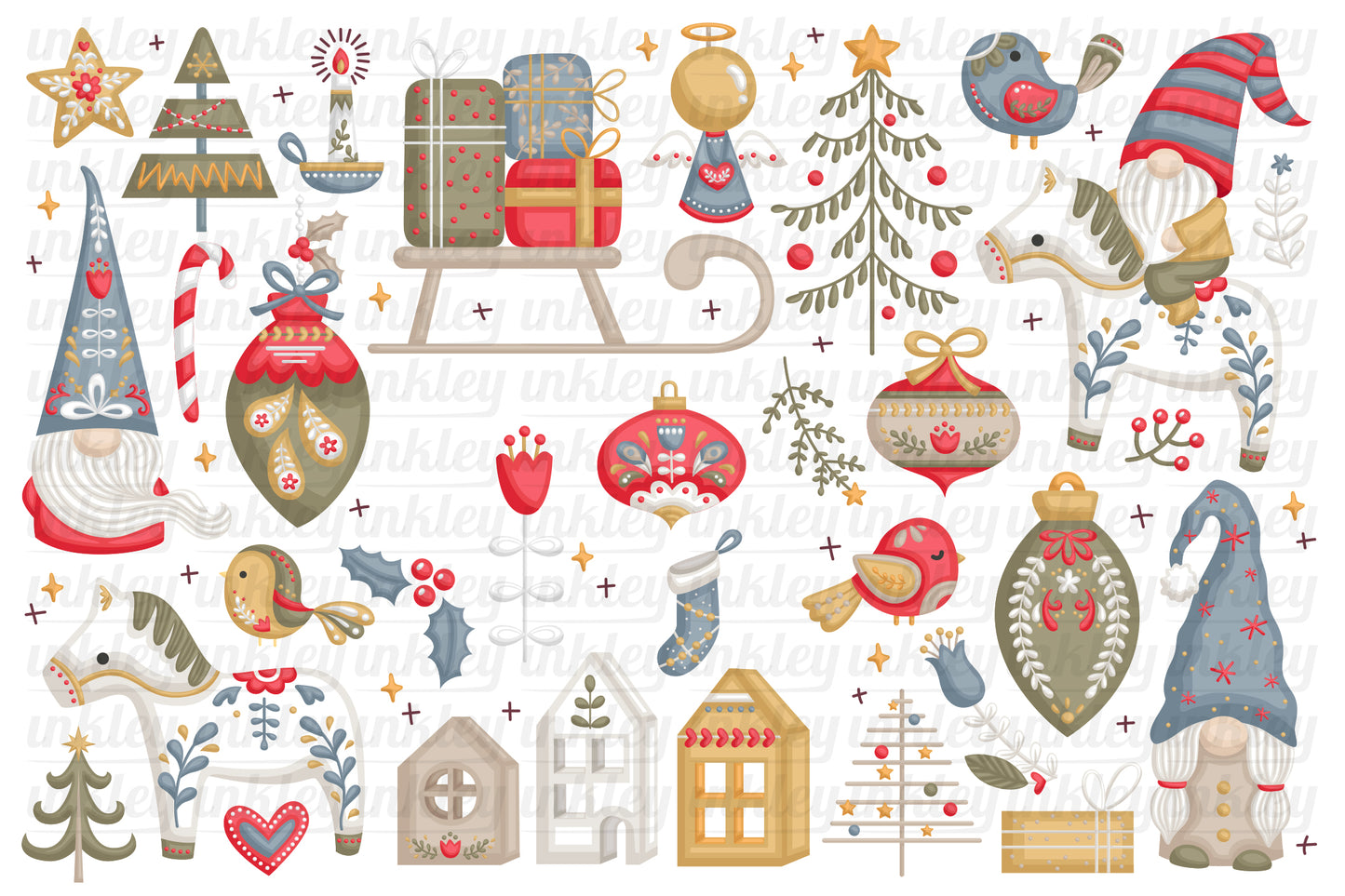 Nordic Christmas Clipart - Cute Christmas Clip Art