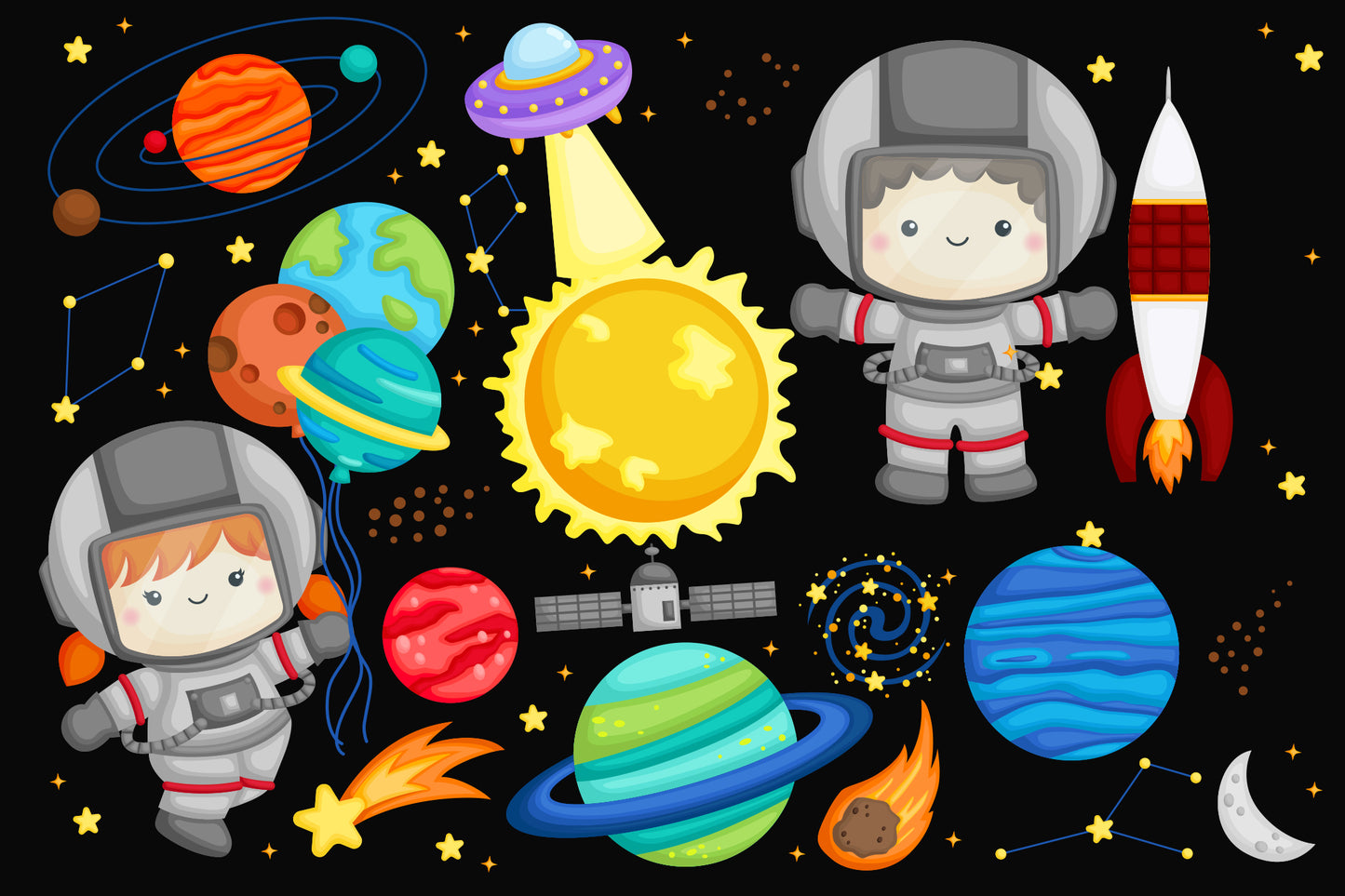Galaxy and Space Clipart - Space and Exploration